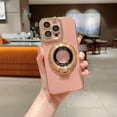 thumbnail image 1 of Magnetic Invisible Stand Case for iPhone 15, Compatible with MagSafe Built-in Camera Lens Protector Luxury Plating Shockproof Slim Thin Phone Case Cover for iPhone 15 - Pink, 1 of 7
