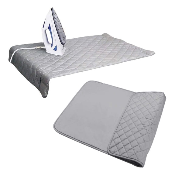 Magnetic Ironing Mat Blanket Ironing Board Replacement,Portable Iron Board Alternative Cover/Quilted Washer Dryer Heat Resistant Pad Mat Grey 19''X32'' - 27.6''Wx31.5''L