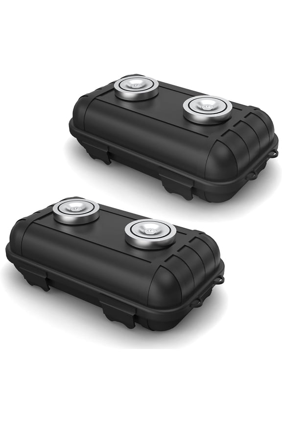 Magnetic Key Box, Hide a Key Magnetic Car Waterproof Key Case for Outside Travel, Hide a Key Box for Cars, SUV, Truck - Black, 2Pack