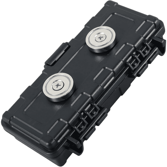 Magnetic Key Holder Under Car, Waterproof Magnetic Key Box, Hide a Key Outside with 2 Strong Magnets, Key Hider for Outdoor Travel, Magnetic Key Case Under Car