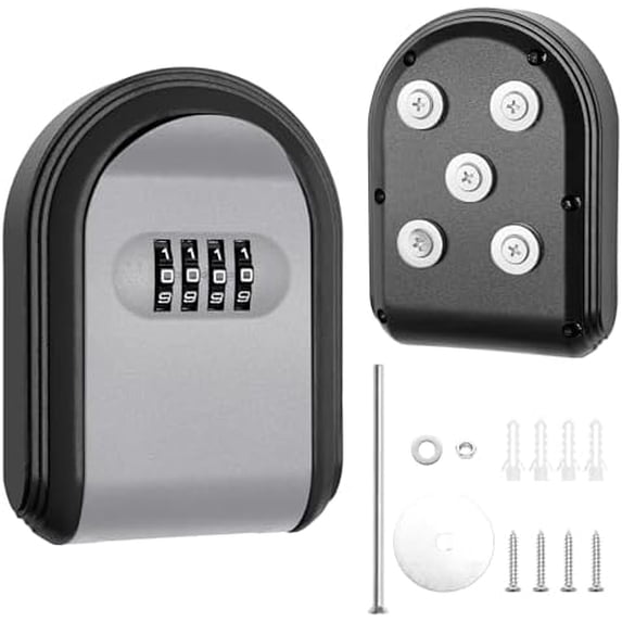 Magnetic Key Holder with Lock, Magnet Key Lock Box Hidden Under Car ...