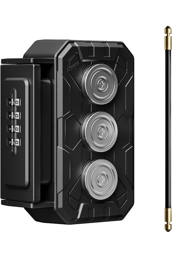 Magnetic Key Lock Box,Magnetic Key Holder Under car,Magnetic Key Cabinets,Key Holder Magnetic,Hide a Key Magnetic Holder,Waterproof Magnetic Key Hider Outside,4 Combinations & Dual Mounting,