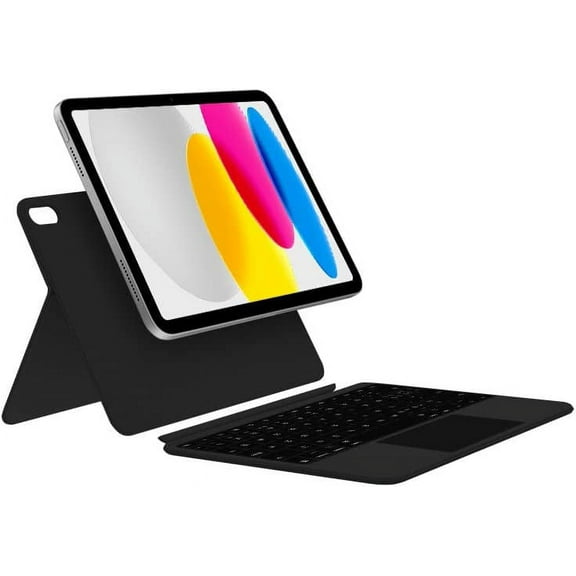 Magnetic Keyboard Case for iPad 10th Generation 10.9 inch (2022), Multi-Touch Trackpad, 7 Colors Backlit, Bluetooth Magnetic Detachable Keyboard Protective Case for iPad 10th Gen 2022 Black