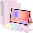 thumbnail image 1 of Magnetic Keyboard Mouse Combo Case with RGB Backlight Keypad & Pen Slot for Samsung Tab S9 11", S9 FE 10.9", S10 Lite, S10 FE 5G,Pink, 1 of 9