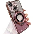 thumbnail image 1 of Magnetic Kickstand Glitter Case for iPhone 15,[Compatible with Magsafe] Luxury Bling Sparkly Diamond Rhinestone with Camera Lens Protector Soft TPU Women Girls Case for iPhone 15 6.1" (Pink), 1 of 4