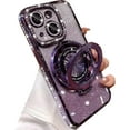 thumbnail image 1 of Magnetic Kickstand Glitter Case for iPhone 15 Plus,[Compatible with Magsafe] Luxury Bling Sparkly Diamond Rhinestone with Camera Protector Soft TPU Women Girl Case for iPhone 15 Plus (Pink), 1 of 4