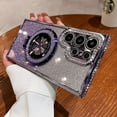 thumbnail image 1 of Magnetic Kickstand (Glitter Diamond Bumper ) Case for Samsung Galaxy S24 S23 S22 Ultra Plus (Compatible with Magsafe ) Sparkling Cover Glitter Shiny Rhinestone Cases (Purple,for Galaxy S24), 1 of 12