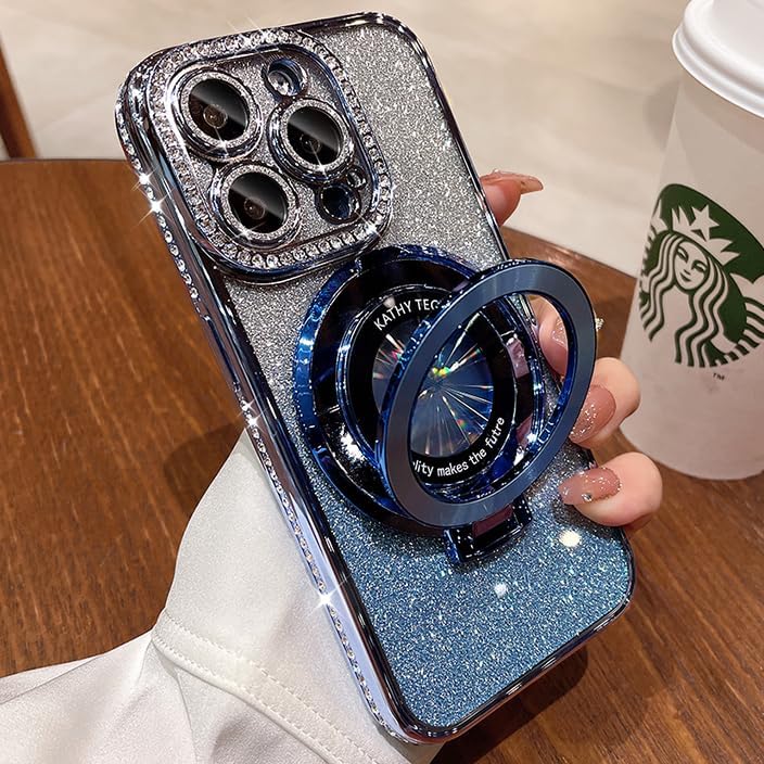 Changjia Magnetic Kickstand Glitter Case For IPhone 17 Pro, [Compatible With Magsafe