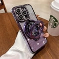 thumbnail image 1 of Magnetic Kickstand (Glitter Lens Protector ) Case for IPhone 15 14 13 12 Pro Max (Compatible with Magsafe ) Sparkling Diamond Cover Glitter Shiny Rhinestone Cases (Purple,for iPhone 14), 1 of 12