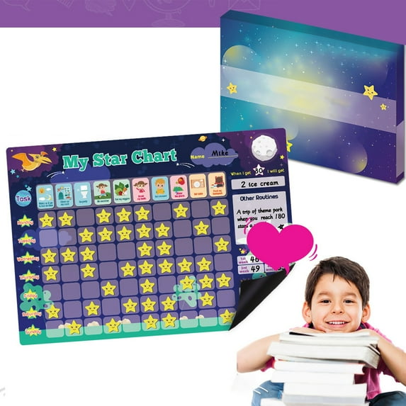 Magnetic Kids Responsibility Reward Chart,Reward Chart For Kids Magnetic Kids Behavior Chart,Star Stickers,70 Incentive Stickers,Responsibility Chart For Kids Girls Toddlers Kids Chore Chart