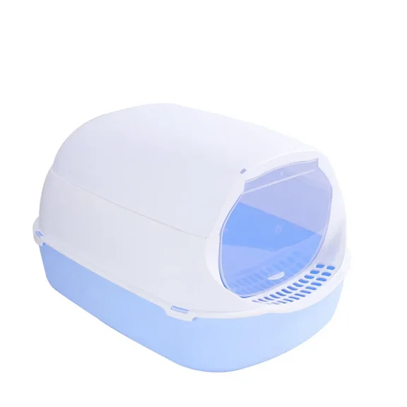 Magnetic Kitty Sandbox Litter Box Semi with Enclosed Splashproof Tray Toilet; Typpkmm