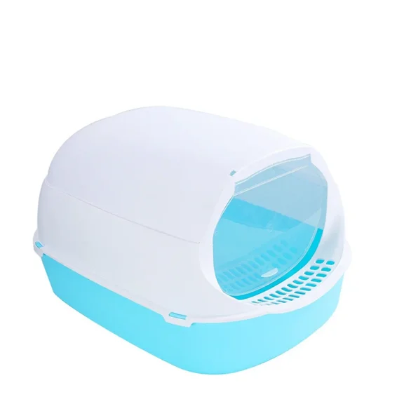 Magnetic Kitty Sandbox Litter Box Semi with Enclosed Splashproof Tray Toilet; Typpkmm