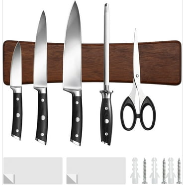 Magnetic Knife Strips, Magnetic Knife Holder for Wall 16 Inch, Acacia Wood Knife Magnetic Strip Use as Knife Bar, Knife Holder for Kitchen Utensil Organizer