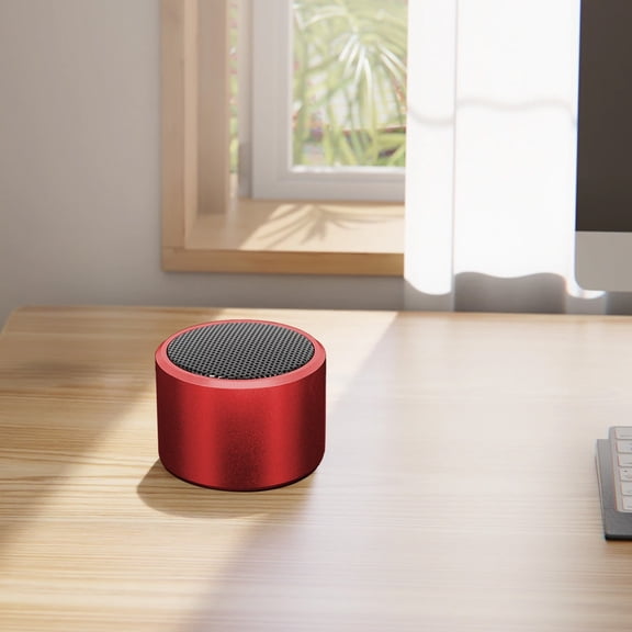 Magnetic Knob Waterproof Speaker - 300mAh Bluetooth Stereo, Built-in Mic Smart Portable for Camping Indoor Outdoor Travel, Red
