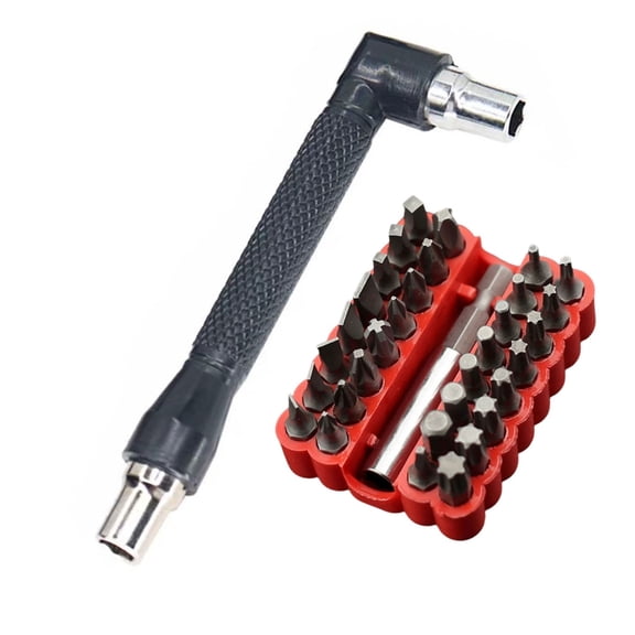 Magnetic L Shaped 1/4inch Hexagonal Screwdriver Bit Double Head Handle Black Wrench Screwdriver Bit Maintenance Tool