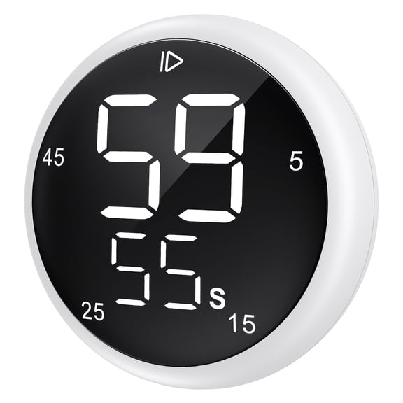 Magnetic LED Countdown Productivity Kitchen Timer, Preset 5/15/25/45 Min Shortcuts for Classroom Office Gym