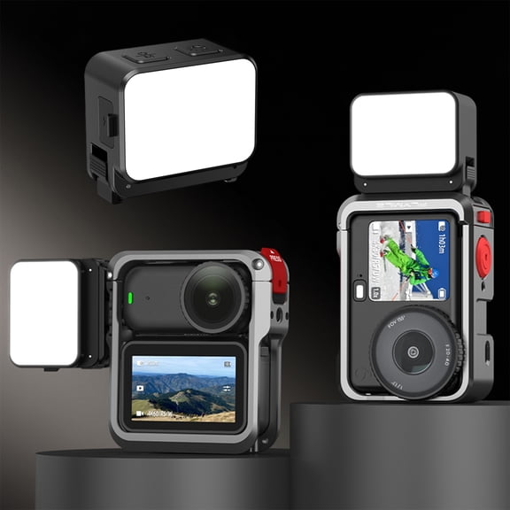 Magnetic LED Video Fill Light for DJI Osmo Action 6 / Nano, IPX4 Waterproof Action Camera Vlogging Light, 3 Color Temperature Adjustable Brightness Photography Light