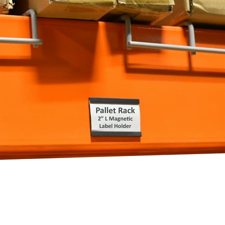 Magnetic Label Holder for Pallet Racks & Wide Span Shelving, Accepts 2" L x 1.25" H Tickets, 10 Pack
