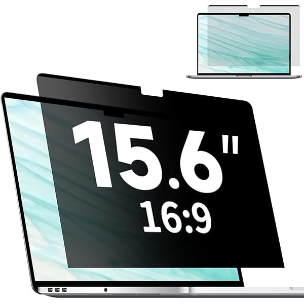 Magnetic Laptop Privacy Screen 15.6 Inch 16:9, Removable Matte Anti ...