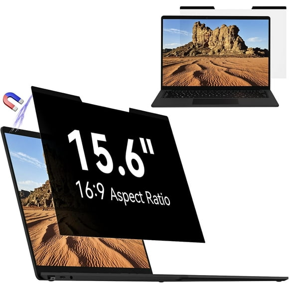 Magnetic Laptop Privacy Screen 15.6 inch ,16:9 Aspect Removable Anti Glare Protector Blue Light Privacy Screen Filter,Filter Shield Compatible with HP/Dell/Acer/Asus/Samsung/Lenovo