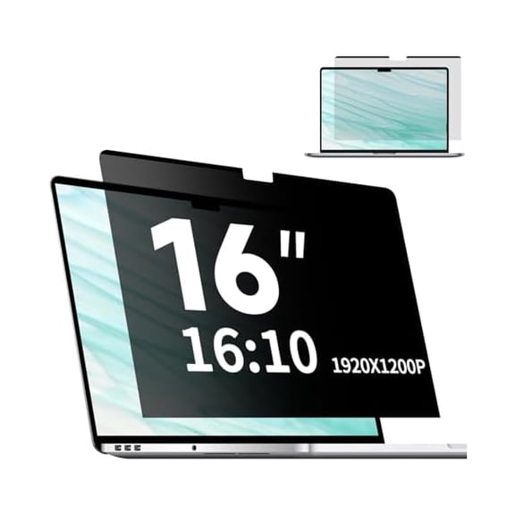 Magnetic Laptop Privacy Screen 16 Inch 16:10, Removable Matte Anti Glare Blue Light Filter - Computer Privacy Shield for 16" with 1920x1200 Resolution Laptop
