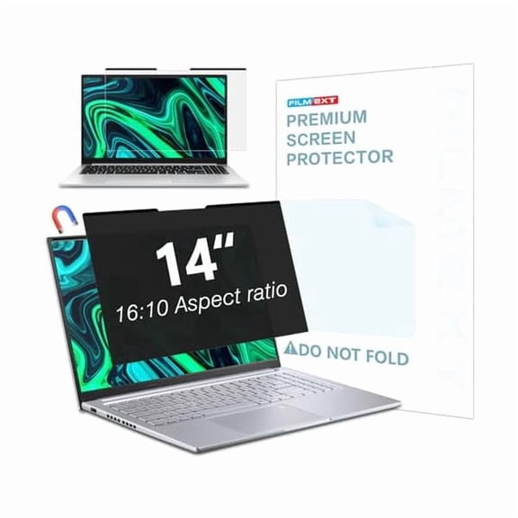 Magnetic Laptop privacy screen 14 inch for 16:10 Widedisplay, Removable Laptop Privacy Screen Shield Anti Glare Blue Light Filter for HP/Dell/Acer/Lenovo/Asus