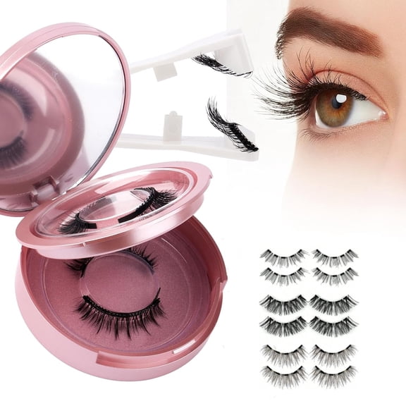 Magnetic Lashes, 3 Pairs 3 Style Reusable Magnetic Lashes Without Eyeliner, No Glue Needed Natural False Eyelashes Durable Lashes With Applicator