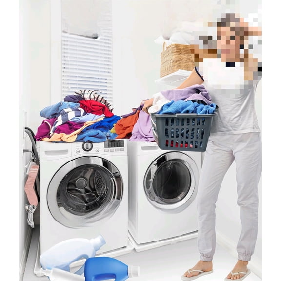 Magnetic Laundry Guard 24" - Metal Laundry Guards for Washer and Dryer Countertop, Laundry Topper, Washing Machine & Dryer Countertop Guard for Laundry Organization Accessory - White