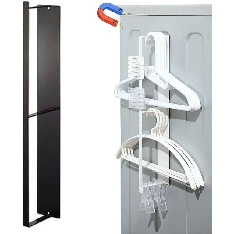Magnetic Laundry Hanger Magnetic Laundry Pole Hook Magnetic Clothes Hanger for Dryer Magnet Laundry Hanger Laundry Room Organization and Storage