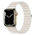 thumbnail image 1 of Magnetic Leather Band for Apple Watch Bands 45mm 44mm 40mm 38mm 42mm 41mm 45 Leather Link Loop Replacement Wristband with Strong Magnet Bracelet for iWatch SE & Series 7/6/5/4/3/2/1 Men Women, 1 of 8