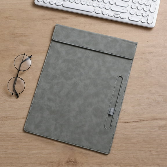 Magnetic Leather File Folder | Desk Organization Notepad Holder | A4 Letter Size Document Memo Board | Waterproof Writing Pad | Anti-Slip Shockproof Office Accessory | 13.4x10 in | Black Blue Green