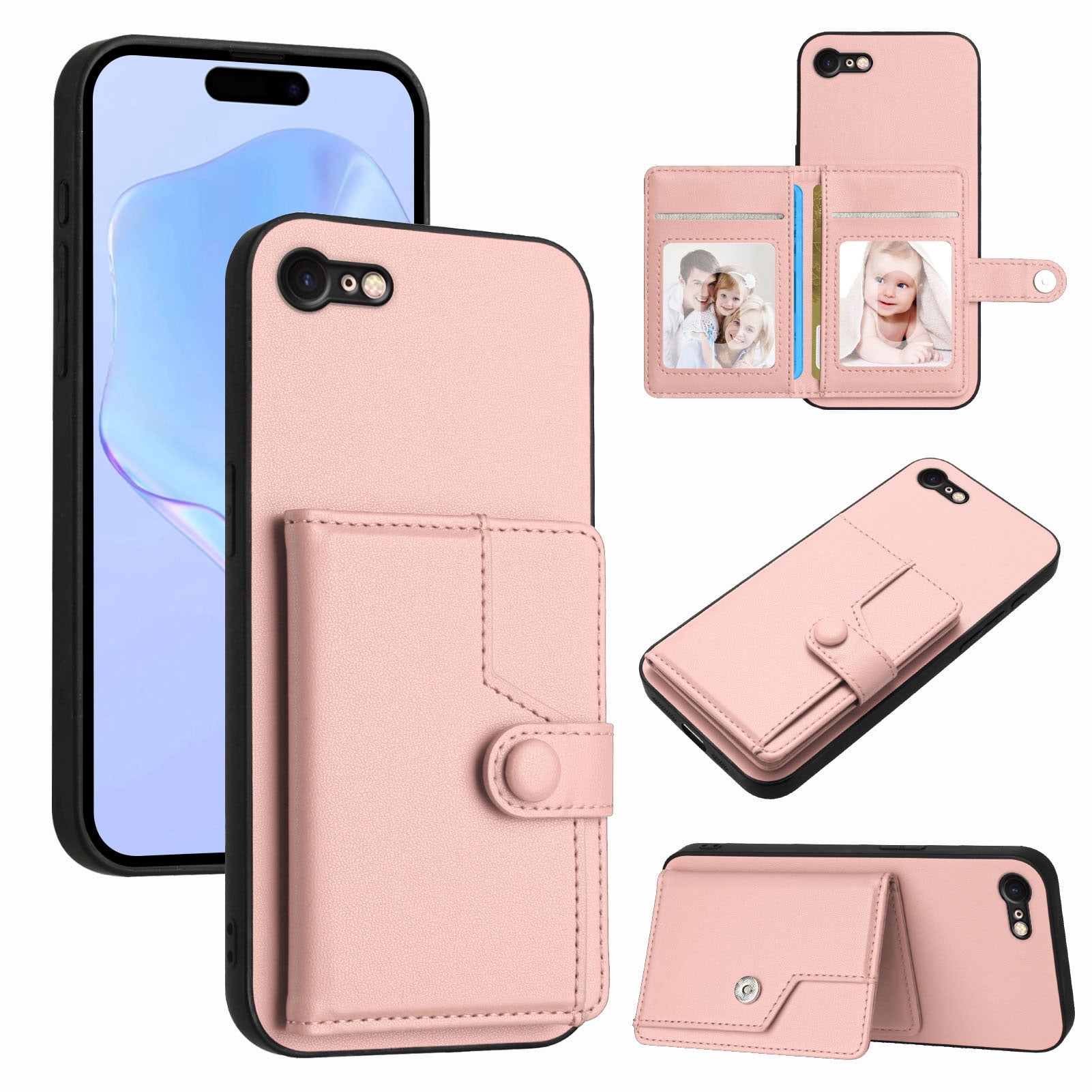 Magnetic Leather Phone Wallet Case Card Slot Shockproof Flip Back Cover ...