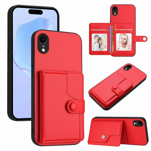 Magnetic Leather Phone Wallet Case Card Slot Shockproof Flip Back Cover For iPhone 16 15 14 13 12 11 Mini Pro Plus ProMax XR XS XSMax 7Plus 8Plus 7G 8G