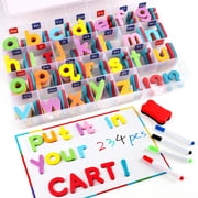 Magnetic Letters Kit, 234Pcs Foam Alphabet ABC Magnets for Classroom & Fridge, Uppercase Lowercase Educational Toy Set for Kids Spelling Learning with Double-Sided Magnetic Board and Storage Box