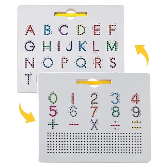 Double Sided Magnetic Letter & Number Board Set Alphabet & Numbers Tracing Board for Toddlers, ABC Uppercase & Math Learning, Montessori &  Educational Toys for Kids