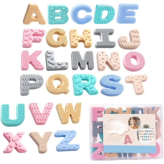 Magnetic Letters Sensory Silicone Alphabet 26 Alphabet Magnets Fridge Magnets, Preschool Learning Spelling Alphabet Magnets Ideal Educational Gift