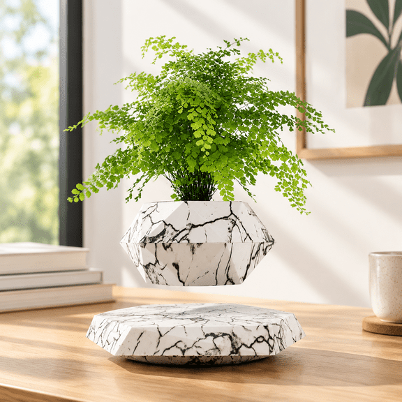 Magnetic Levitating Floating Plant Pot, Modern Air Bonsai Planter for Home Office