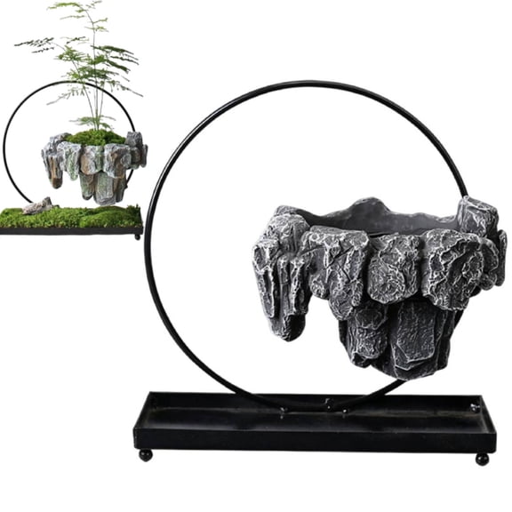 Magnetic Levitating Floating Planter with Rockery Levitating Plant Pot, NEW Futuristic Decor for Desk, Air Plant Holder for Home Office
