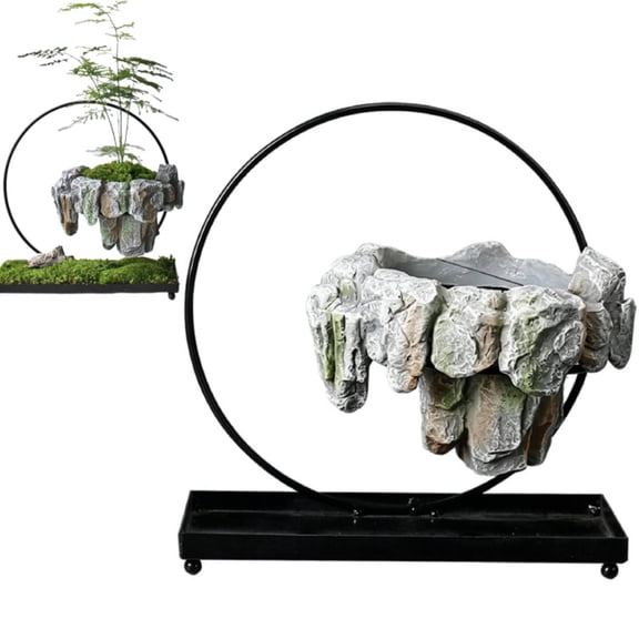 Magnetic Levitating Floating Planter with Rockery Levitating Plant Pot, NEW Futuristic Decor for Desk, Air Plant Holder for Home Office