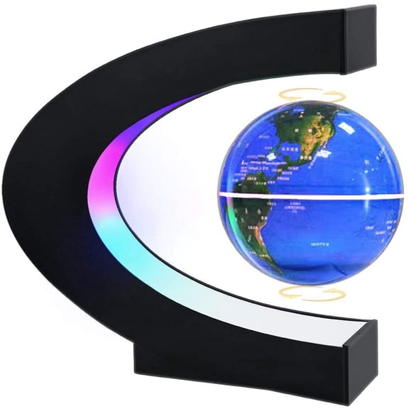 Magnetic Levitating Globe with LED Light, Cool Tech Gift for Men Father Boys and Girls , Birthday Gifts for Kids, Floating Globes World Desk Gadget Decor in Office Home/Display Frame Stand