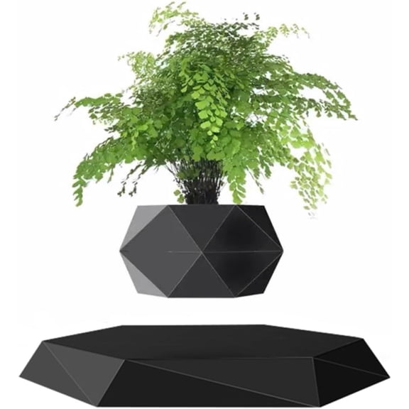 Magnetic Levitating Hexagon Floating Plant Pot with 360 Degree Rotation