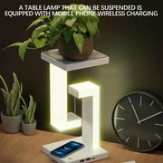 Magnetic Levitation Desk Lamp,Floating Table Lamp Wireless Charging and Touch Control Adjustable Lighting Modes,USB Charging Port,Great Ideal for Bedroom, Office, Study Decorations4.7x4.7x8.6icnh