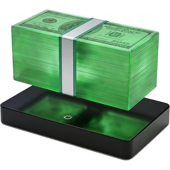 Magnetic Levitation Dollar LED Lamp 360 Rotation Modes Green Ambient Light for Game Room Office Bedroom Decor(K)