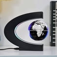 thumbnail image 1 of Magnetic Levitation Floating Globe with LED Lights 3 inch Map Globe with C Shape Base for Educational Home Office Desk Bookshelf Decor, Cool Tech Gift for Business Men Father Boys,silver, 1 of 5