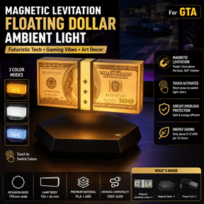 Magnetic Levitation Floating Lamp, 360 Rotating Levitating Money Light, Futuristic Gaming Desktop Decor, Touch-Control Ambient Night Light, Birthday Gift for Gamers