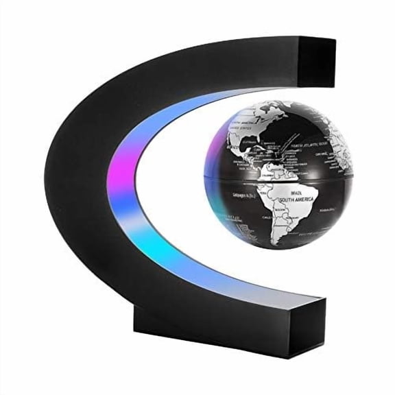 Magnetic Levitation Floating World Map Globe With C Shape Base, Best Business Men Gift, Floating Globe With Led Lights, Students & Teacher Birthday Gift, Pack Of 1