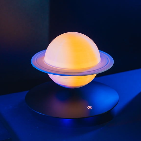 Magnetic Levitation Saturn Moon Lamp, 3D Print UFO Base Floating Planet Night Light, LED Bedside Table Lamp, Creative Decor for Home Office, Ideal Gift for Birthday, Christmas & Valentine's Day