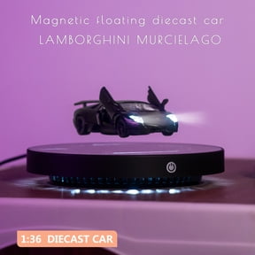 Magnetic Levitation Supercar Model, 1:36 Diecast Vehicle with LED Base and 360 Degree Rotation, Futuristic Desktop Display Ornament for Home Office Decor, Tech Gadget Gift for Men and Boys