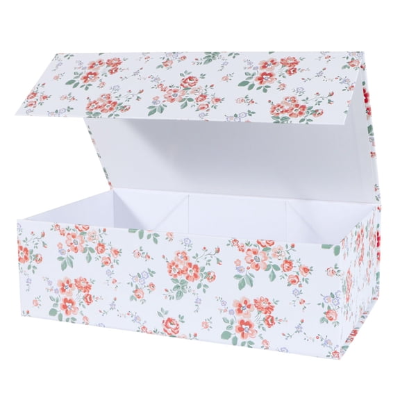 Magnetic Lid Leaves Gift Box 1 Pack, Rigid Hard Present Box with , Reusable Packaging Box for Gifts, Party Favors and Small Keepsakes