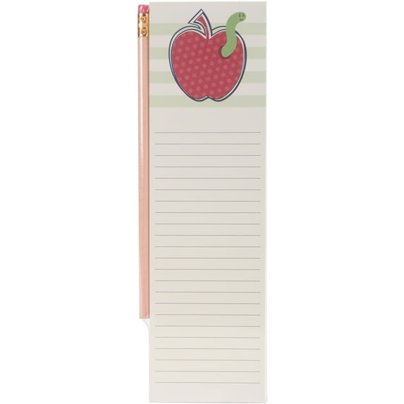 Magnetic List Pad With Pencil-Apple, Pk 3, Wellspring Gift